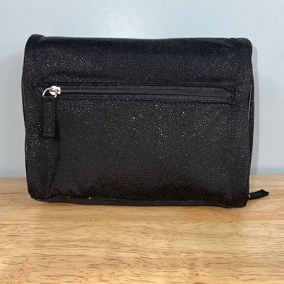 Lancôme, Black Glitter Make up Cosmetics Travel Pouch Zip Top & Flap Closure - Picture 2 of 11